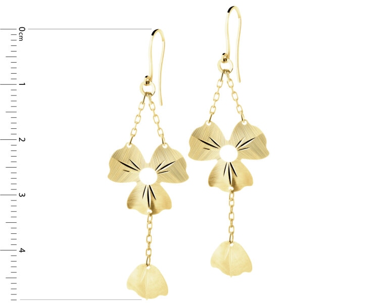 Złote kolczyki - kwiaty
