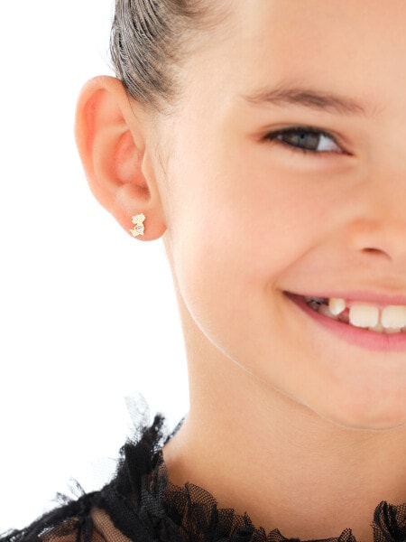 Złote kolczyki z cyrkoniami - koty