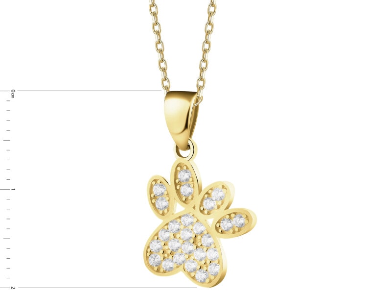 Złota zawieszka z cyrkoniami - łapka