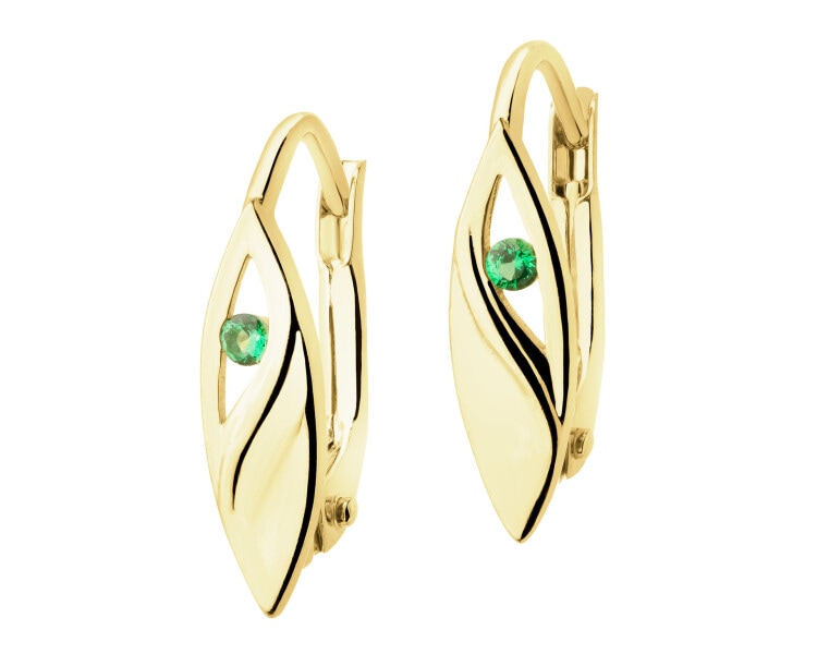 9 K Yellow Gold Earrings with Cubic Zirconia