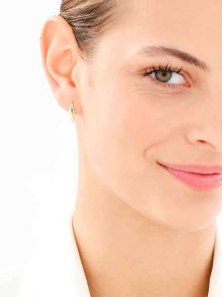 9 K Yellow Gold Earrings with Cubic Zirconia