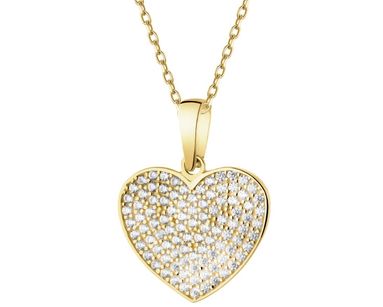 14 K Yellow Gold Pendant with Cubic Zirconia