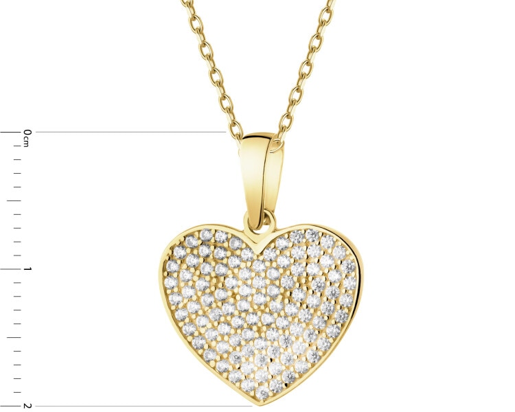 Złota zawieszka z cyrkoniami - serce