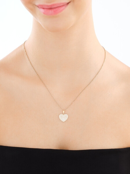 14 K Yellow Gold Pendant with Cubic Zirconia