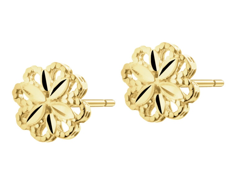 9 K Yellow Gold Earrings 