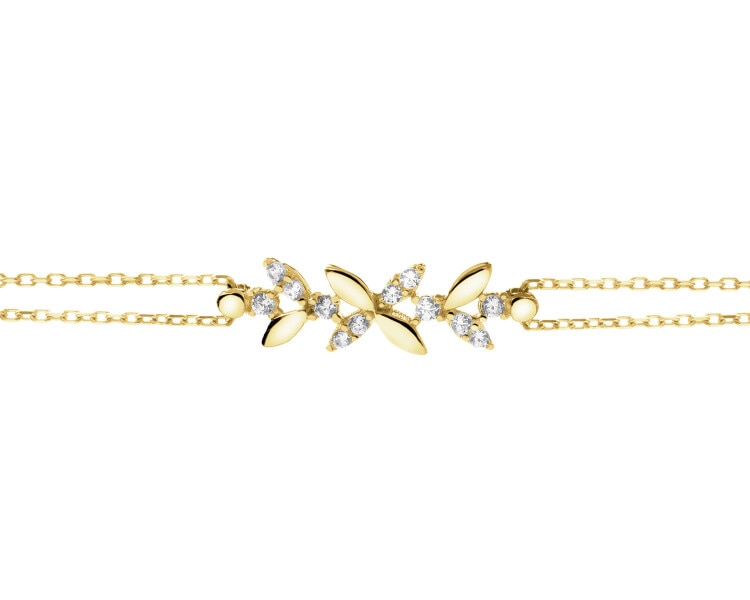 9 K Yellow Gold Bracelet with Cubic Zirconia