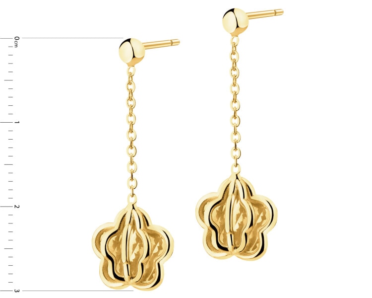 Złote kolczyki - kwiaty