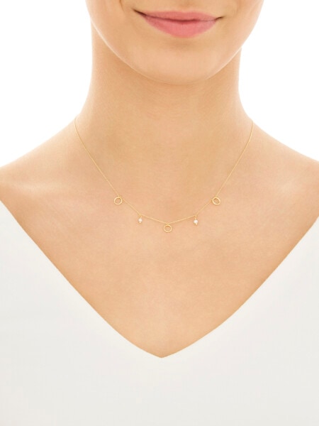 Złoty naszyjnik z perłami - koła