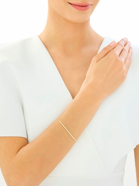 Złota bransoletka z perłami - kulki