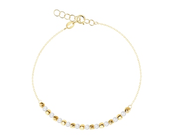 Złota bransoletka z perłami - kulki