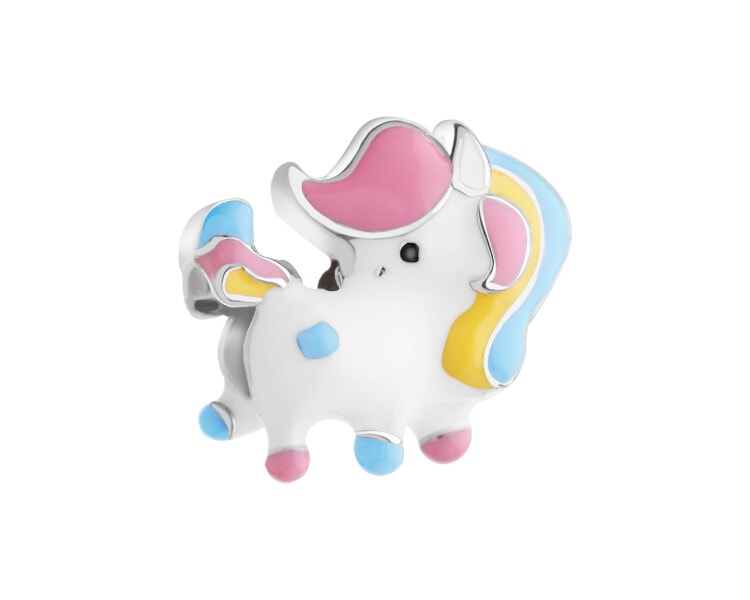 Rhodium Plated Silver Beads For Kids Pendant