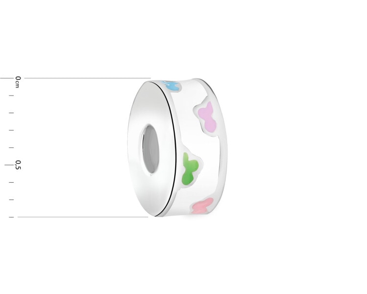 Rhodium Plated Silver Beads For Kids Stopper