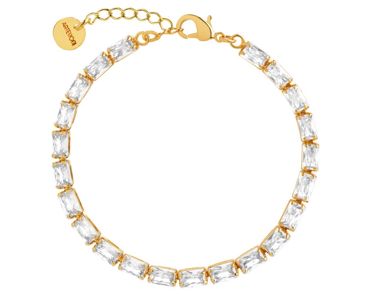 Gold-Plated Brass Bracelet with Glass