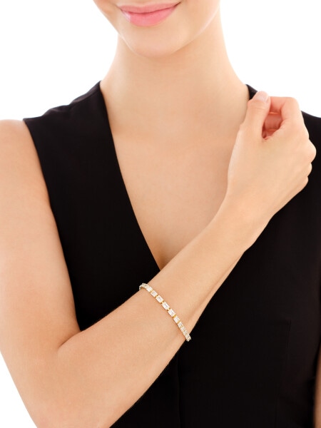 Gold-Plated Brass Bracelet with Glass