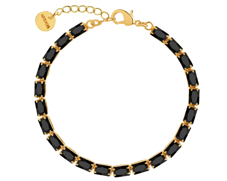 Gold-Plated Brass Bracelet with Glass