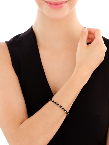 Gold-Plated Brass Bracelet with Glass