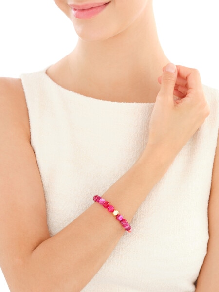 Gold-Plated Brass Bracelet with Agate