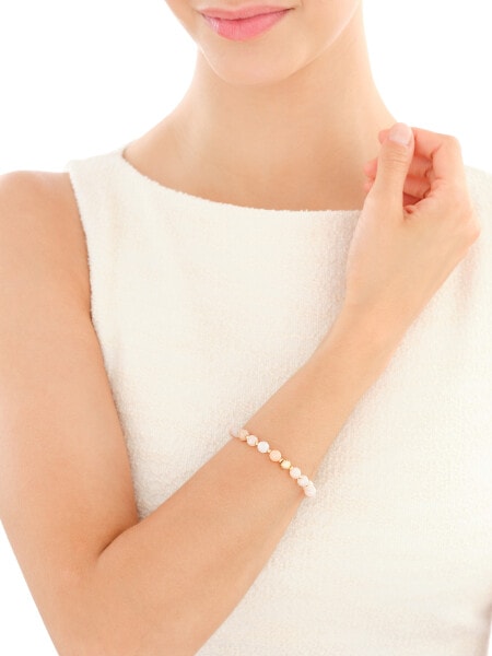 Gold-Plated Brass Bracelet with Calcite