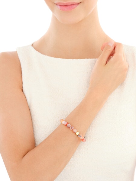 Pozlacený náramek z mosazi s acháty