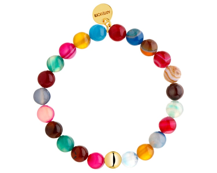 Gold-Plated Brass Bracelet with Agate