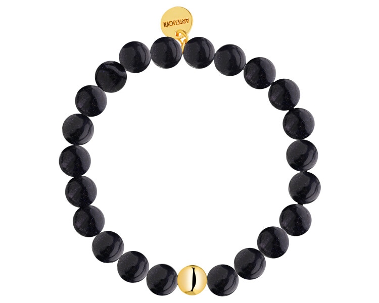 Bransoletka z mosiądzu pozłacana z kamieniami jubilerskimi - noc Kairu