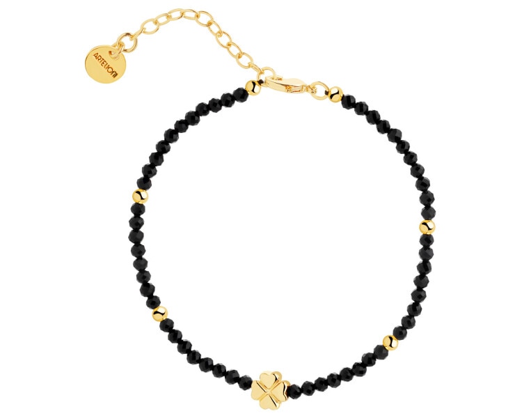 Gold-Plated Brass Bracelet with Agate