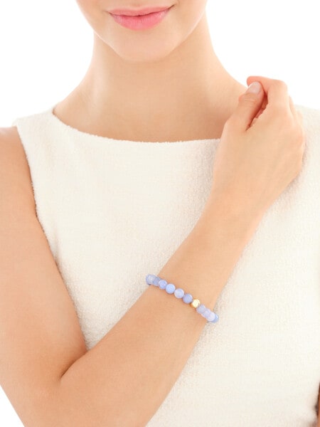 Bransoletka z mosiądzu pozłacana z agatami