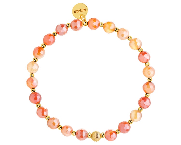 Gold-Plated Brass Bracelet with Agate