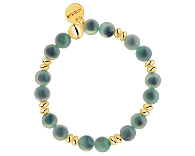 Pozlacený náramek z mosazi se skleněnými detaily