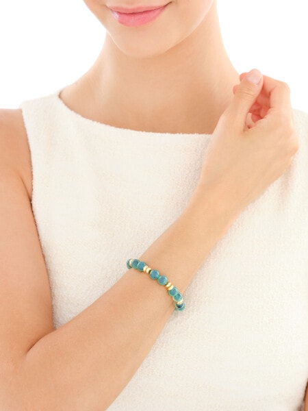 Pozlacený náramek z mosazi se skleněnými detaily