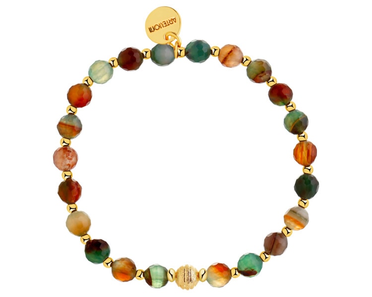 Gold-Plated Brass Bracelet with Agate