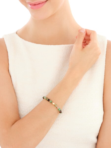 Gold-Plated Brass Bracelet with Agate