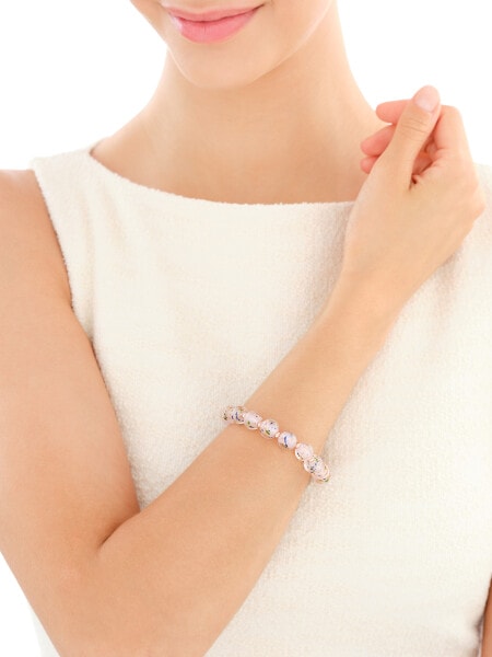 Bransoletka z mosiądzu pozłacana ze szklanymi detalami