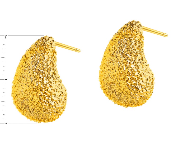 Kolczyki z mosiądzu pozłacane - łezki