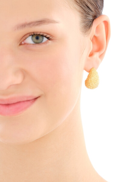 Kolczyki z mosiądzu pozłacane - łezki