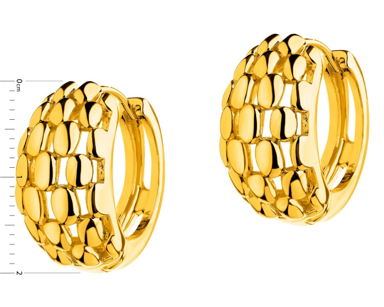 Kolczyki z mosiądzu pozłacane - koła