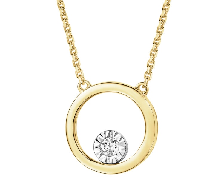 375  Necklace with Diamond - 0,03 ct - fineness 375
