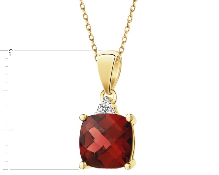 14 K Rhodium-Plated Yellow Gold Pendant - fineness 14 K