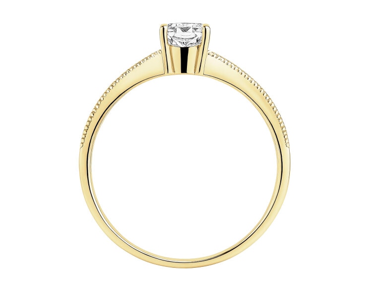 Złoty pierścionek z cyrkoniami