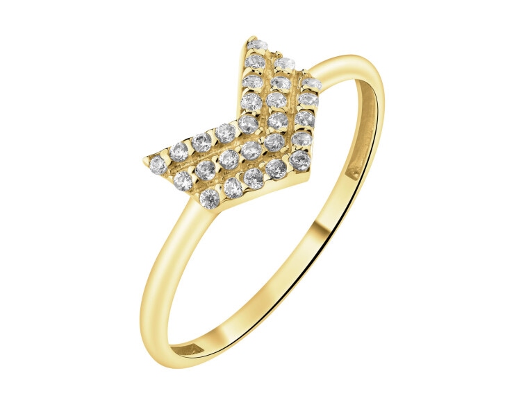 9 K Yellow Gold Ring with Cubic Zirconia