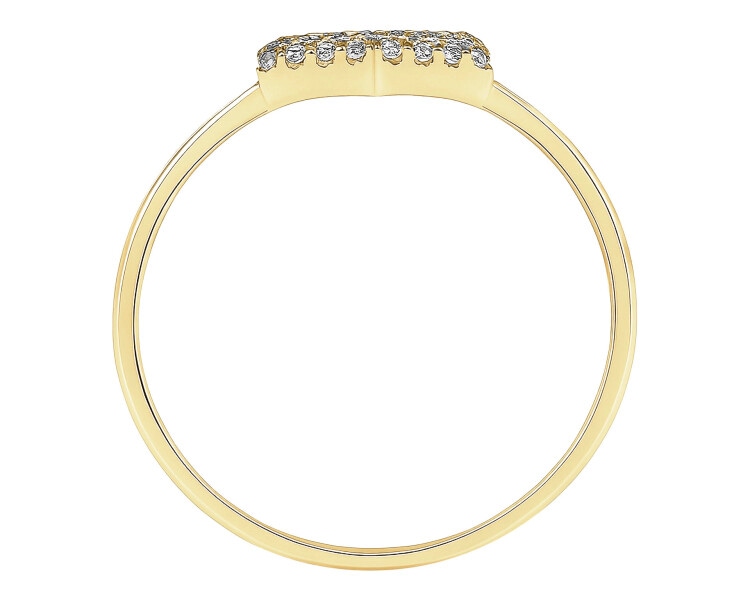 9 K Yellow Gold Ring with Cubic Zirconia