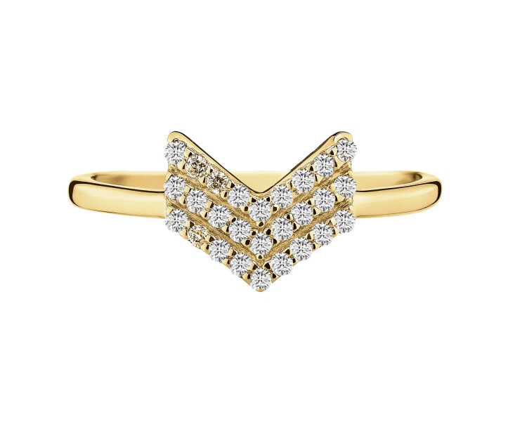 9 K Yellow Gold Ring with Cubic Zirconia