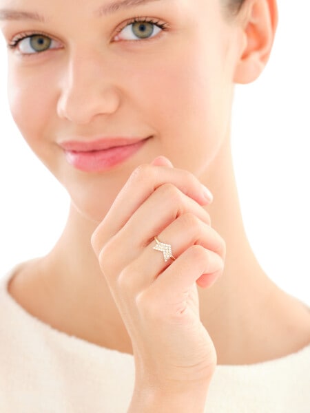 9 K Yellow Gold Ring with Cubic Zirconia