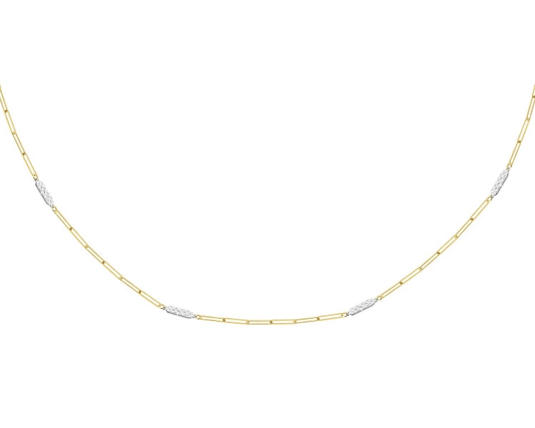 9 K Rhodium-Plated Yellow Gold Necklace