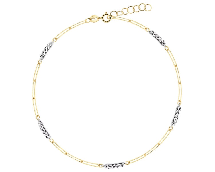 9 K Rhodium-Plated Yellow Gold Bracelet