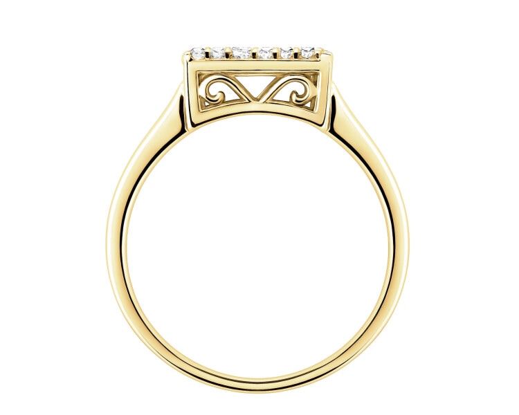 Złoty pierścionek z cyrkoniami