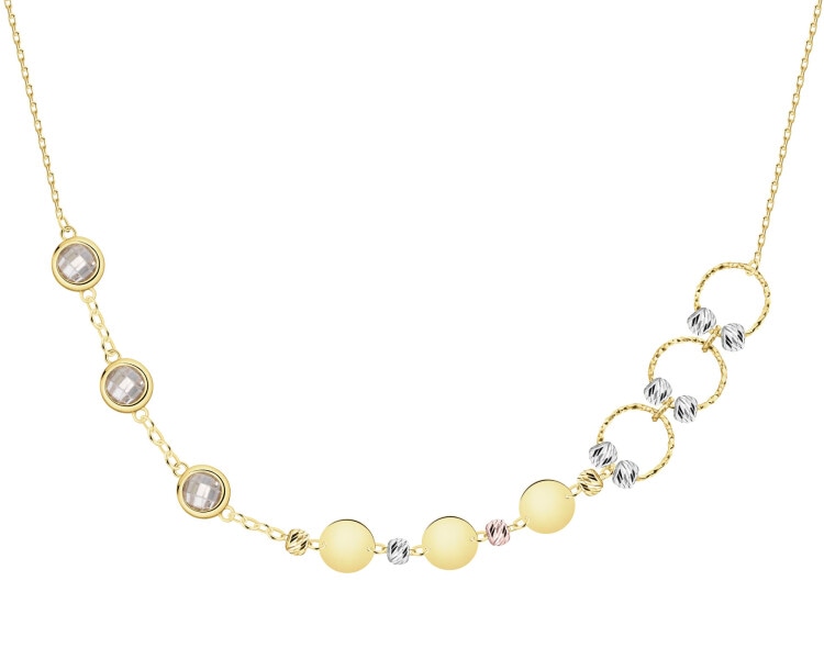 Złoty naszyjnik z cyrkoniami