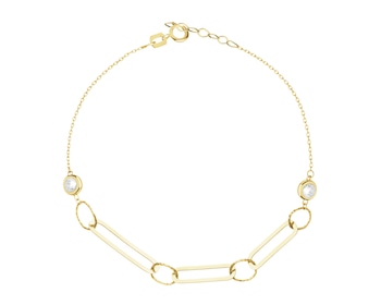 Złota bransoletka z cyrkoniami