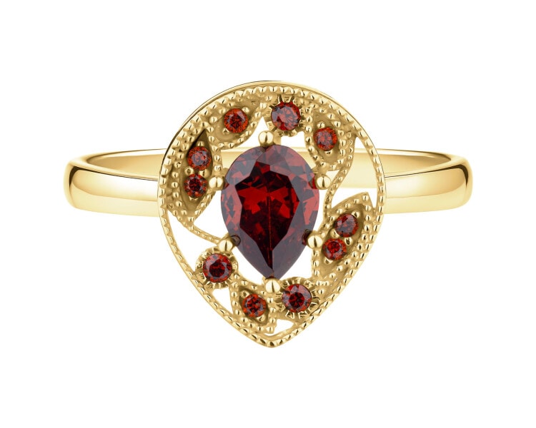 8 K Yellow Gold Ring with Cubic Zirconia