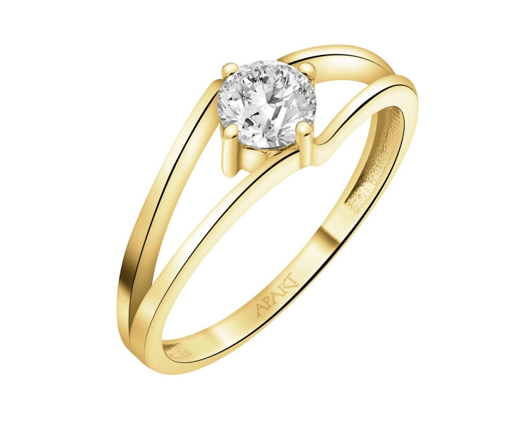 14 K Yellow Gold Ring with Cubic Zirconia